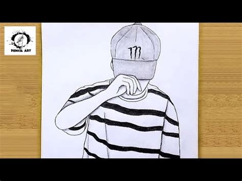 Easy Way To Draw A Boy Wearing Hat Cap Step By Step Boy Drawing