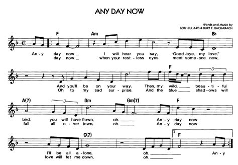 Elvis Presley Any Day Now Sheet Music Easy Sheet Music
