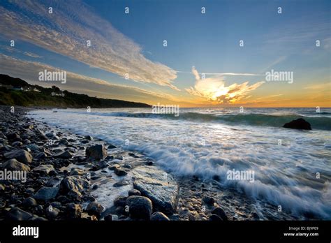 Atlantic Beach Cornwall England Rock Sea Dawn Stock Photo Alamy