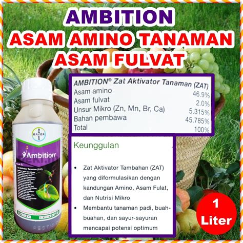 Jual Ambition Bayer Liter Pupuk Asam Amino Fulvat Tanaman Nutrisi