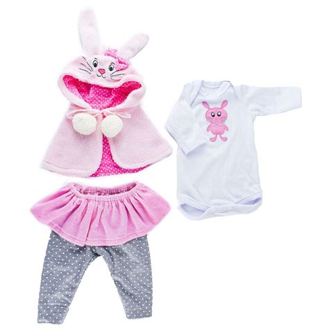 Conjunto de Roupa Nicole Coelhinha UniDoll UniDoll Bebês Reborn