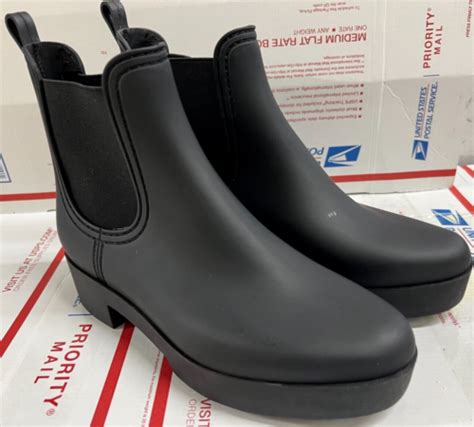 Jeffrey Campbell Hydra Black Matte Platform Waterproof Chelsea Rain Boots Size 9 Ebay