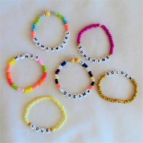 Diy Alphabet Letter Pony Bead Bracelets Crafts Kids Art And Craft