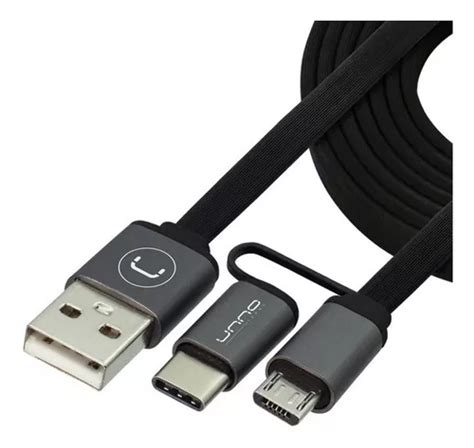 Cable Usb 2 En 1 Tipo C Y Micro Usb Unno Tekno Cb4056gy Mercadolibre