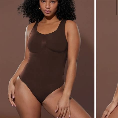 Fabletics Tops Yitty Nearly Naked Shaping Jacquard Thong Bodysuit