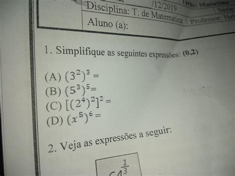 Simplifique as seguintes expressões brainly br