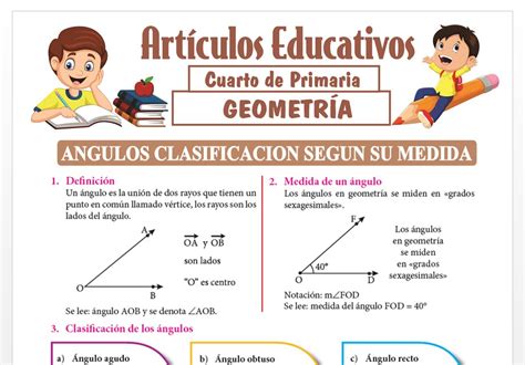 Ngulos Clasificaci N Seg N Su Medida Para Cuarto De Primaria