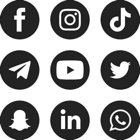 Collection Of Popular Social Media Logo Facebook Instagram Tiktok