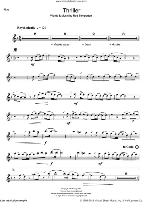 Thriller Sheet Music For Flute Solo Pdf Interactive