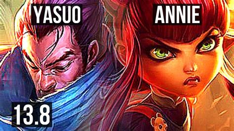 Yasuo Vs Annie Mid M Mastery Games Godlike Kr