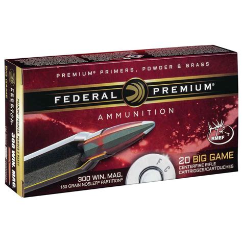 Federal Premium Vital Shok 300 Winchester Magnum 180gr Nosler Partition