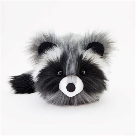 Raccoon Stuffed Animal Kawaii Plushie Gift Fluffy Faux Fur Toy - Etsy