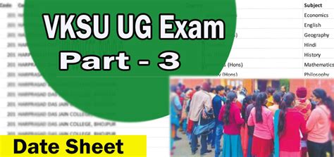 Vksu Part Exam Date Sheet Out Session