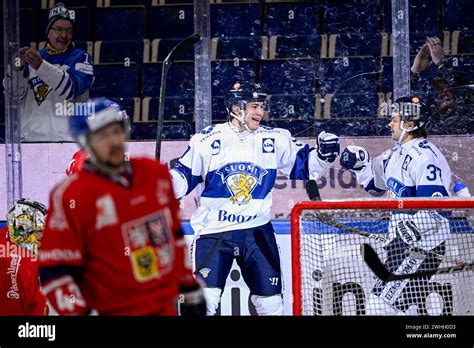 Karlstad Finland S Arttu Hyry Center Scores During