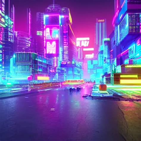 Neon City Cyberpunk Vibe Pixel Art Highly Detailed Stable Diffusion