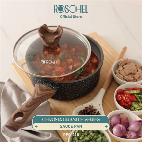 Jual Roschel Chroma Granite Saucepan Cm Cm Tutup Kaca Non