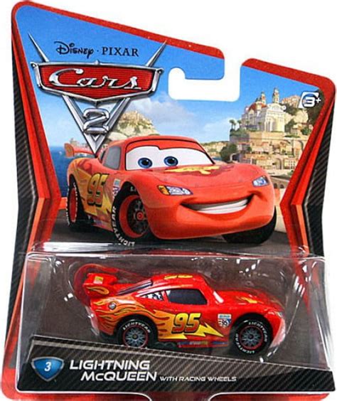 Disney Cars Main Series Lightning McQueen with Racing Wheels Diecast ...