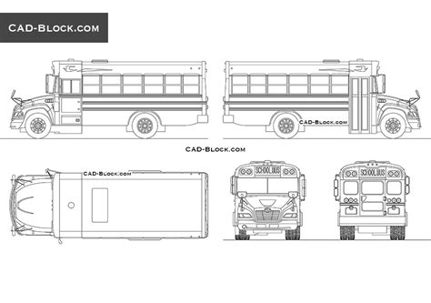 School Bus Dwg Cad Blocks In Autocad