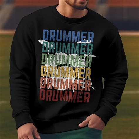 drummer sweatshirt  shirt gift drum set tee garage band drummer