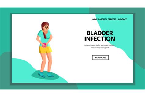 Girl Suffering Bladder Infection Disease Graphic By Sevvectors