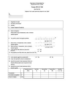 Fillable Online Department Of Value Added Tax Government Of Nct Of