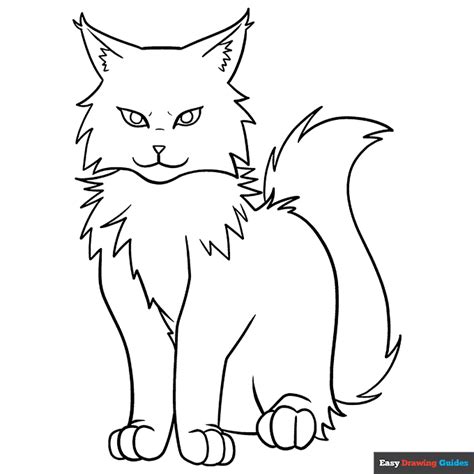 Anime Cat Coloring Page | Easy Drawing Guides