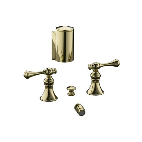 Kohler Revival Vibrant Polished Brass Vertical Spray 4 Hole Bidet Faucet At