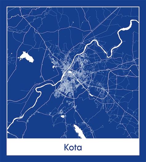 Premium Vector Kota India Asia City Map Blue Print Vector Illustration