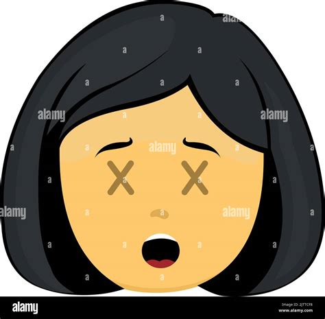 Ilustración vectorial emoji de una mujer amarilla de dibujos animados