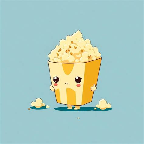 Premium Photo Cute Kawaii Popcorn Vector Illustration