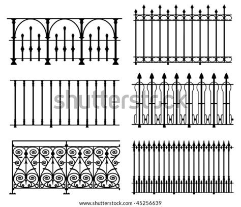 Black White Wrought Iron Modular Railings Stock Vector Royalty Free