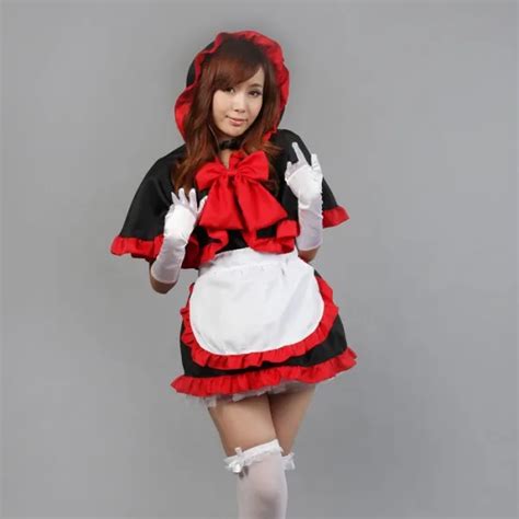 Shanghai Story Women Girl Anime Maid Halloween Cosplay Costumes Black