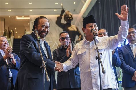 Prabowo Subianto Bertemu Surya Paloh ANTARA Foto