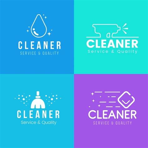 Four Logos For Cleaner Service And Quality