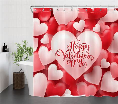 Valentine S Vibes Happy Hearts Pink Shower Curtain For A Love Infused Bathroom