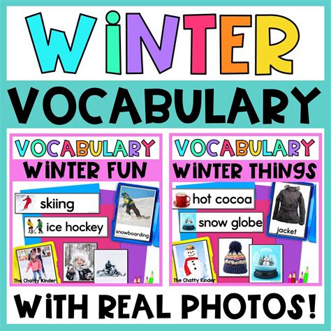 Winter Themed Vocabulary Flash Cards Real Photos The Chatty Kinder