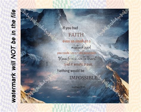 Faith Can Move Mountains Matthew Christian Bible Tumbler Wrap