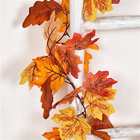 Dearhouse 2 Pack Fall Garland Maple Leaf Hanging Vine Garland Artificial Autumn Foliage Garland