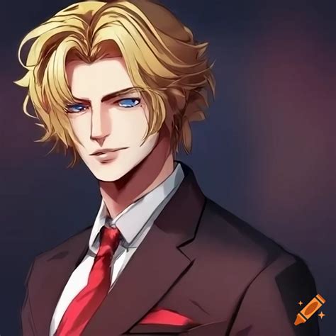 Anime Male Character With Golden Blonde Hair And Blue Eyes On Craiyon