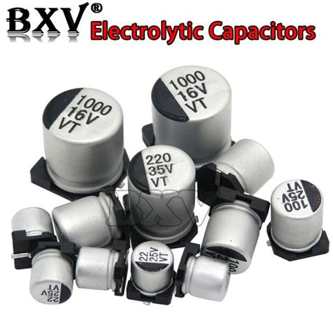 10PCS New SMD Electrolytic Capacitor Aluminum 6 3V 10V 16V 25V 35V 50V