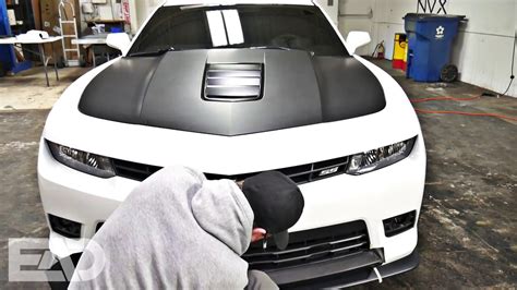 Camaro 1le Front Bumper Wrap In Matte Black And Window Tint