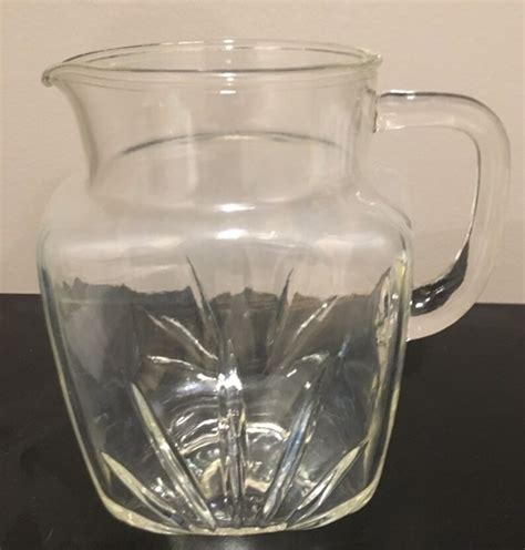 1950 S Federal Star Clear Glass Pitcher Etsy