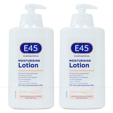 E45 Dermatological Moisturising Lotion Sensitive Skin Care 2x 500ml