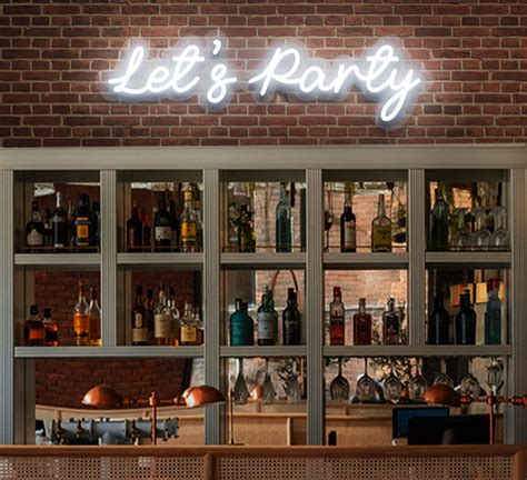 Sturdy Let S Party Neon Sign Printed Let S Party Neon Sign