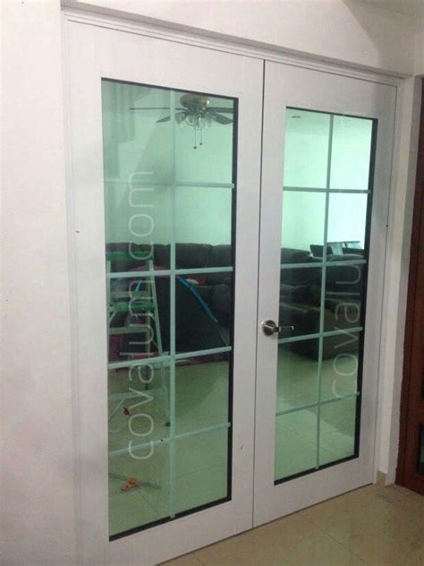 Puerta Doble De Aluminio En Color Blanco Con Cristal Tintex Verd De