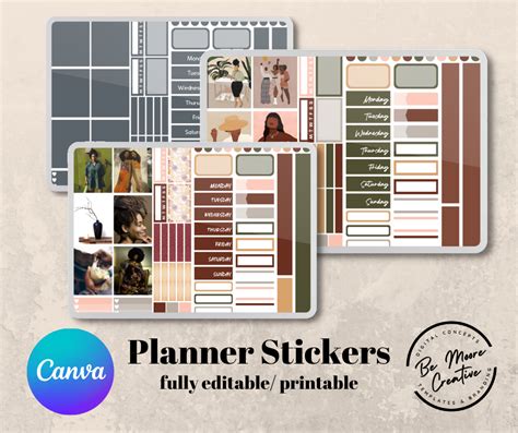 Planner Sticker Template 2 Canva Bemoore Creative