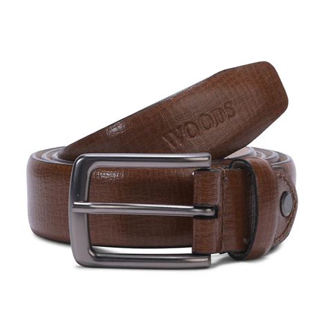 Brown leather belt - Woodland