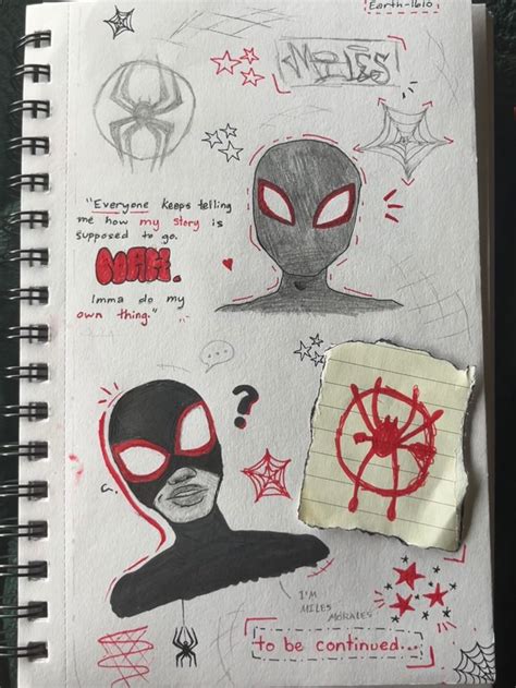 miles morales sketchbook page | Spiderman art sketch, Spiderman drawing ...