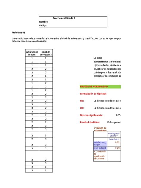 Ejercicio 1 Estadistica Pdf Valor P Estadísticas