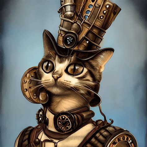 Steampunk Cat Painting · Creative Fabrica